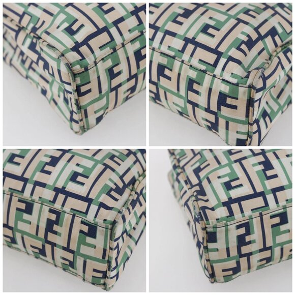 FENDI Zucca Canvas Hand Bag Green Silver Auth 148002 - Picture 14 of 16